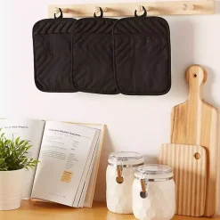 Discount Kirklands Home Quilted 3-pc. Potholder Set Black