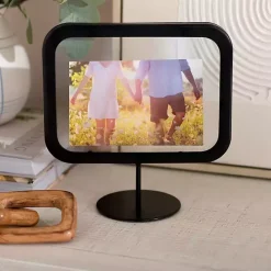Best Kirklands Home Rectangle Floating Picture Frame Stand, 4x6 Black