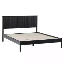 Online Kirklands Home Reeded Headboard Queen Bed Black