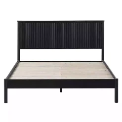 Online Kirklands Home Reeded Headboard Queen Bed Black