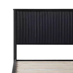 Online Kirklands Home Reeded Headboard Queen Bed Black