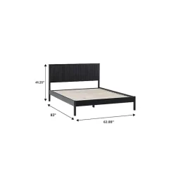 Online Kirklands Home Reeded Headboard Queen Bed Black