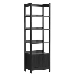 Online Kirklands Home Reeded Wood Holmes Narrow Bookcase Black