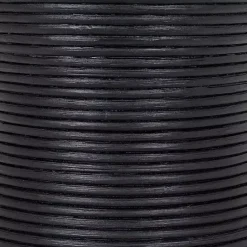 Kirklands Home Ribbed Rattan Round Accent Table Black