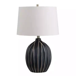 Best Kirklands Home Black Ridge Ceramic Table Lamp Ivory