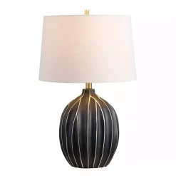 Best Kirklands Home Black Ridge Ceramic Table Lamp Ivory