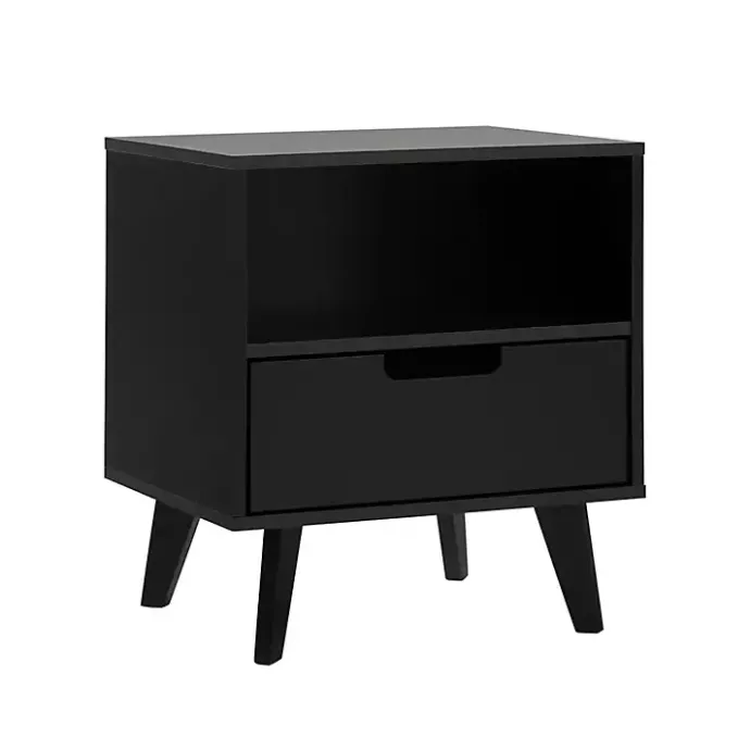 Clearance Kirklands Home Riviera Single Drawer Nightstand Black