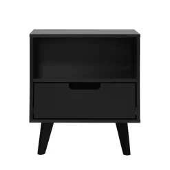 Clearance Kirklands Home Riviera Single Drawer Nightstand Black