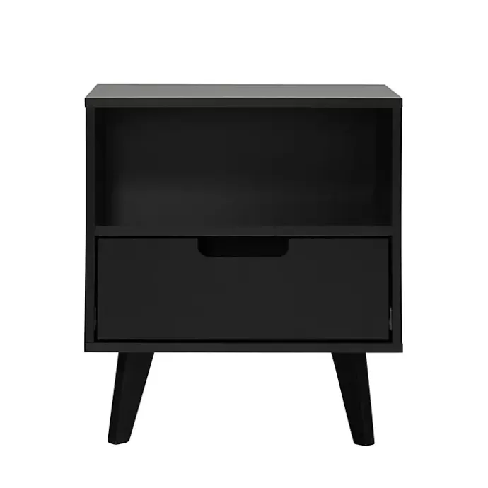 Clearance Kirklands Home Riviera Single Drawer Nightstand Black