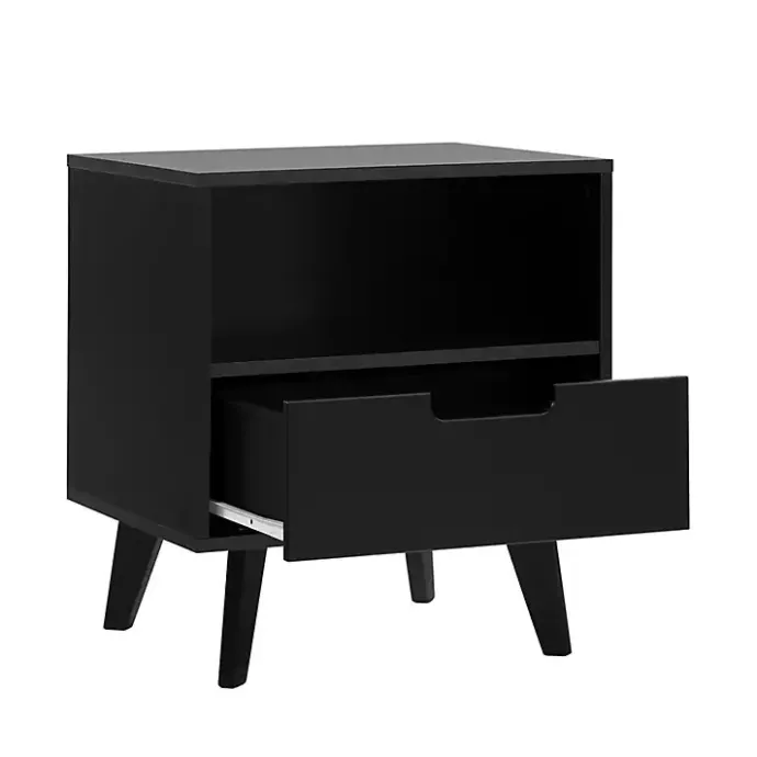 Clearance Kirklands Home Riviera Single Drawer Nightstand Black