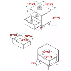 Clearance Kirklands Home Riviera Single Drawer Nightstand Black