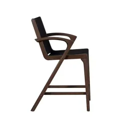 Hot Kirklands Home Rope and Brown Wood Counter Stool Black