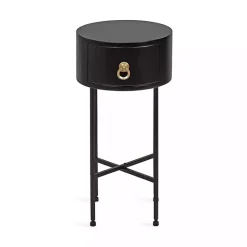 Hot Kirklands Home Round Decklyn Accent Table Black
