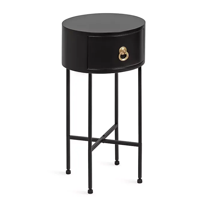 Hot Kirklands Home Round Decklyn Accent Table Black