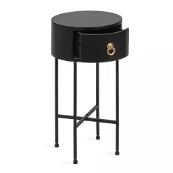 Hot Kirklands Home Round Decklyn Accent Table Black