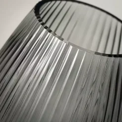 Kirklands Home Round Ribbed Glass Vase Black