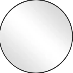 Outlet Kirklands Home Round Simple Frame Medium Wall Mirror Black