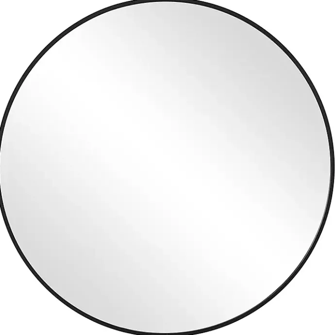 Outlet Kirklands Home Round Simple Frame Medium Wall Mirror Black