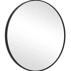 Outlet Kirklands Home Round Simple Frame Medium Wall Mirror Black
