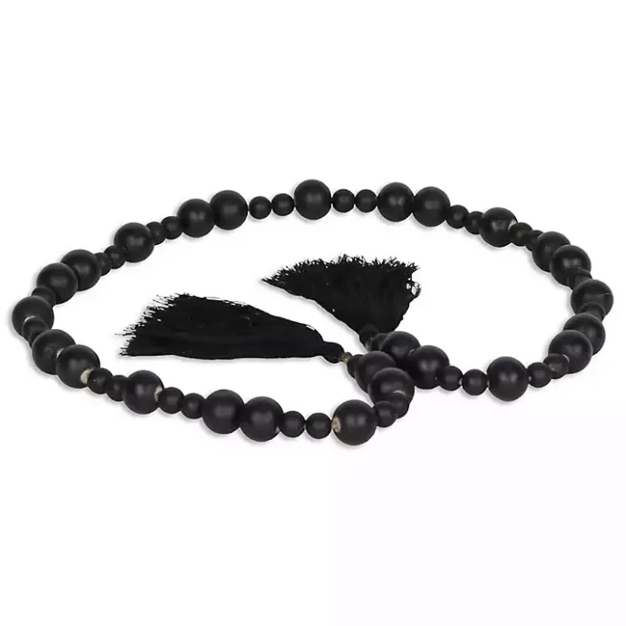 Discount Kirklands Home Round Wood Bead Tassel Garland Black