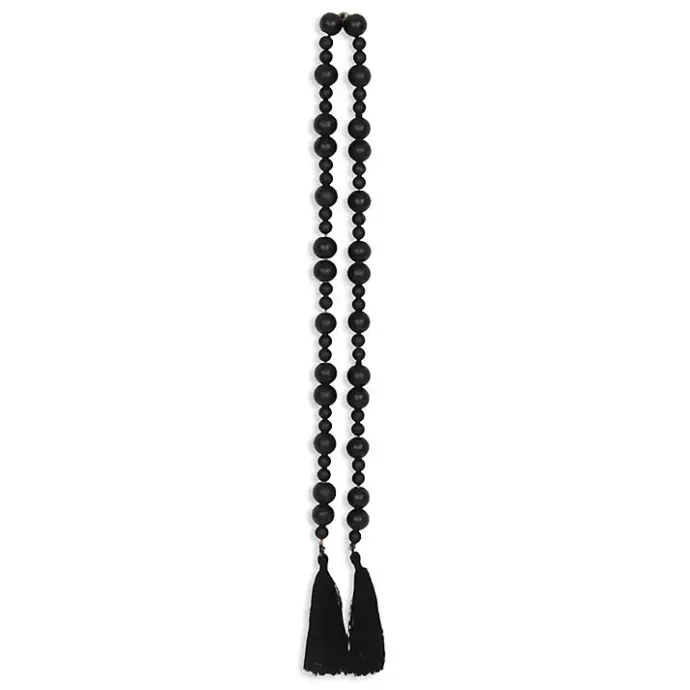 Discount Kirklands Home Round Wood Bead Tassel Garland Black