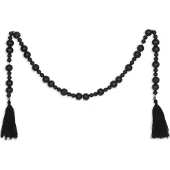 Discount Kirklands Home Round Wood Bead Tassel Garland Black