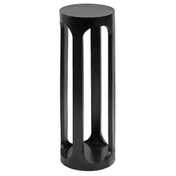 New Kirklands Home Round Wood Devon Accent Table Black