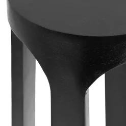 New Kirklands Home Round Wood Devon Accent Table Black