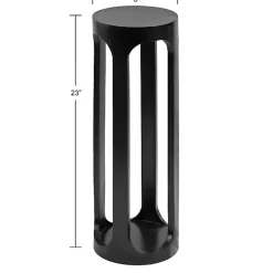 New Kirklands Home Round Wood Devon Accent Table Black