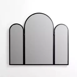 Sale Kirklands Home Rounded Edge Trifold Wall Mirror Black
