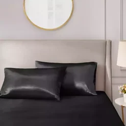 Outlet Kirklands Home Satin King 2-pc. Pillow Case Set Black