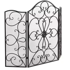 Outlet Kirklands Home Black Scroll Work Metal Fireplace Screen