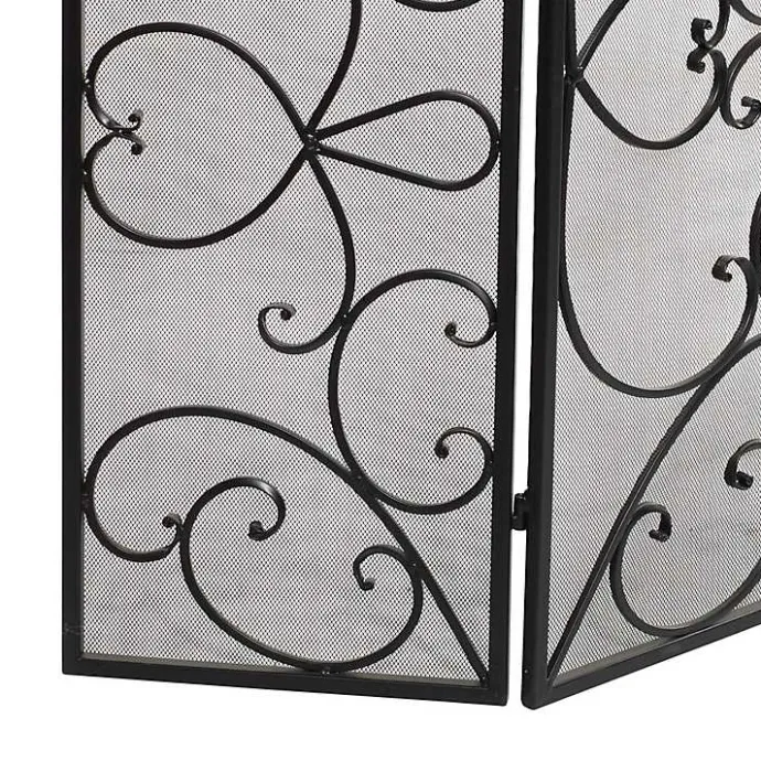 Outlet Kirklands Home Black Scroll Work Metal Fireplace Screen
