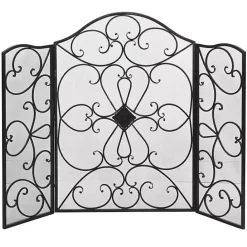 Outlet Kirklands Home Black Scroll Work Metal Fireplace Screen