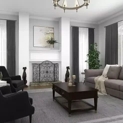 Outlet Kirklands Home Black Scroll Work Metal Fireplace Screen