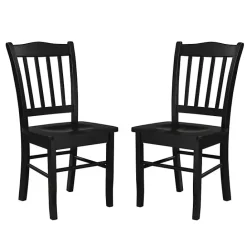 Outlet Kirklands Home Shaker Wood Dining Chairs, Set of 2 Black