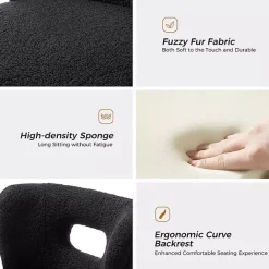 Hot Kirklands Home Sherpa Barrel Accent Chair Black