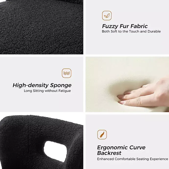 Hot Kirklands Home Sherpa Barrel Accent Chair Black