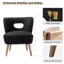 Hot Kirklands Home Sherpa Barrel Accent Chair Black