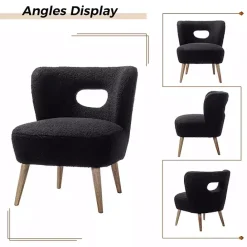 Hot Kirklands Home Sherpa Barrel Accent Chair Black