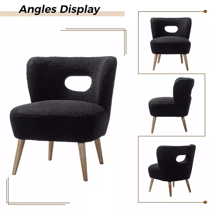 Hot Kirklands Home Sherpa Barrel Accent Chair Black