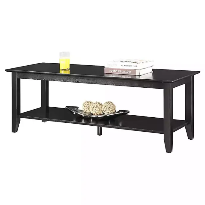 Best Kirklands Home Simple Rectangular Coffee Table Black