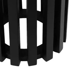 Sale Kirklands Home Black Slatted Marble Payton Accent Table White