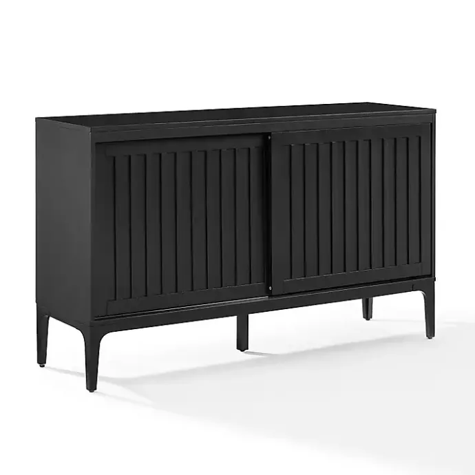 Online Kirklands Home Slatted Sliding Door Sideboard Black