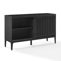 Online Kirklands Home Slatted Sliding Door Sideboard Black