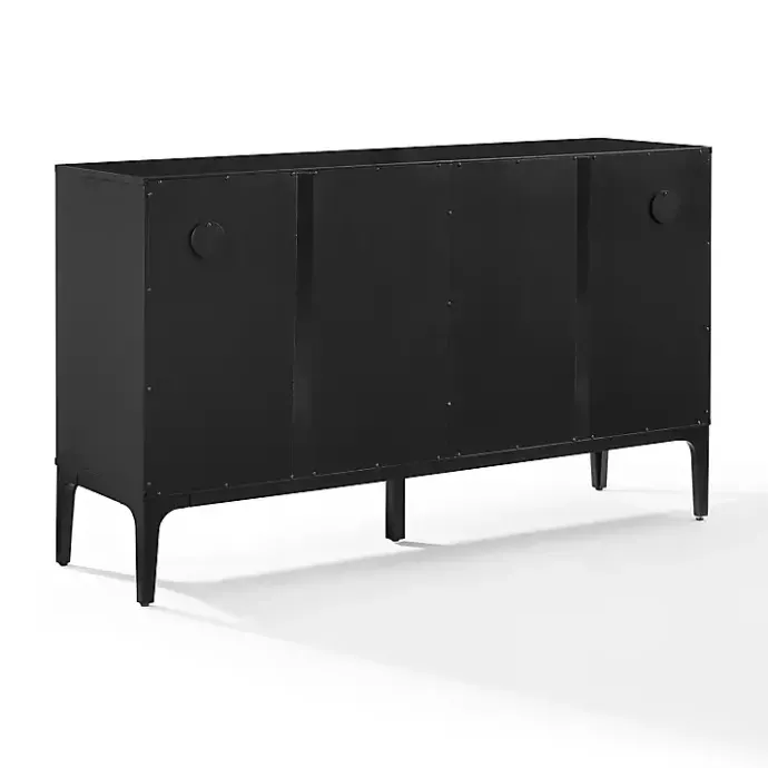 Online Kirklands Home Slatted Sliding Door Sideboard Black