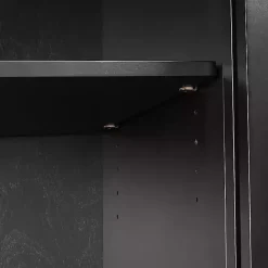 Online Kirklands Home Slatted Sliding Door Sideboard Black