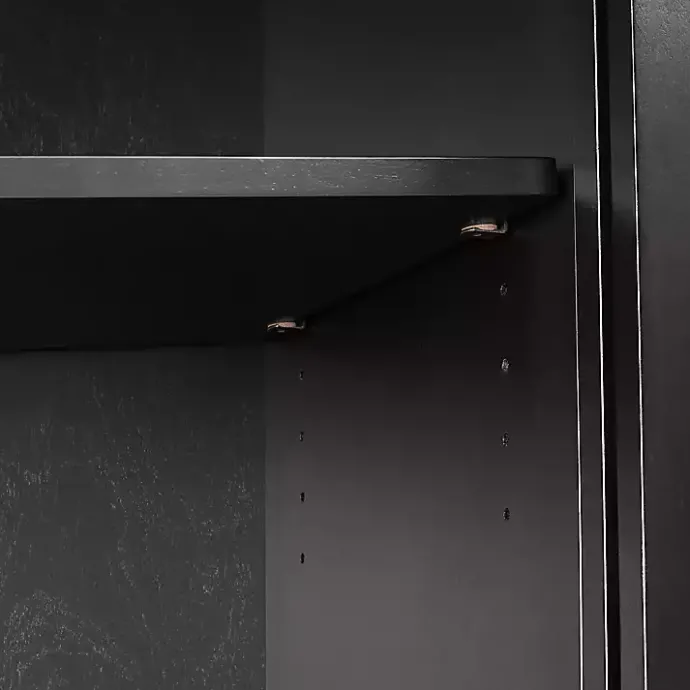 Online Kirklands Home Slatted Sliding Door Sideboard Black