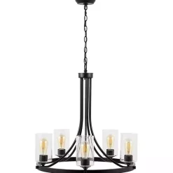 Hot Kirklands Home Sloped Round Adjustable Chandelier Black