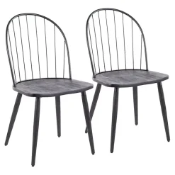 Sale Kirklands Home Spindle High Back Dining Chairs, Set of 2 Black